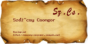 Szécsy Csongor névjegykártya