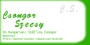 csongor szecsy business card